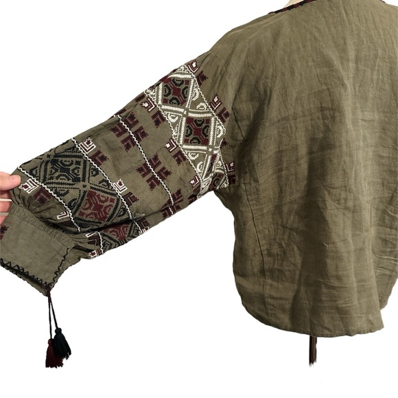 Nili Lotan Green Cleo Embroidered Blouse - Picture 5 of 8